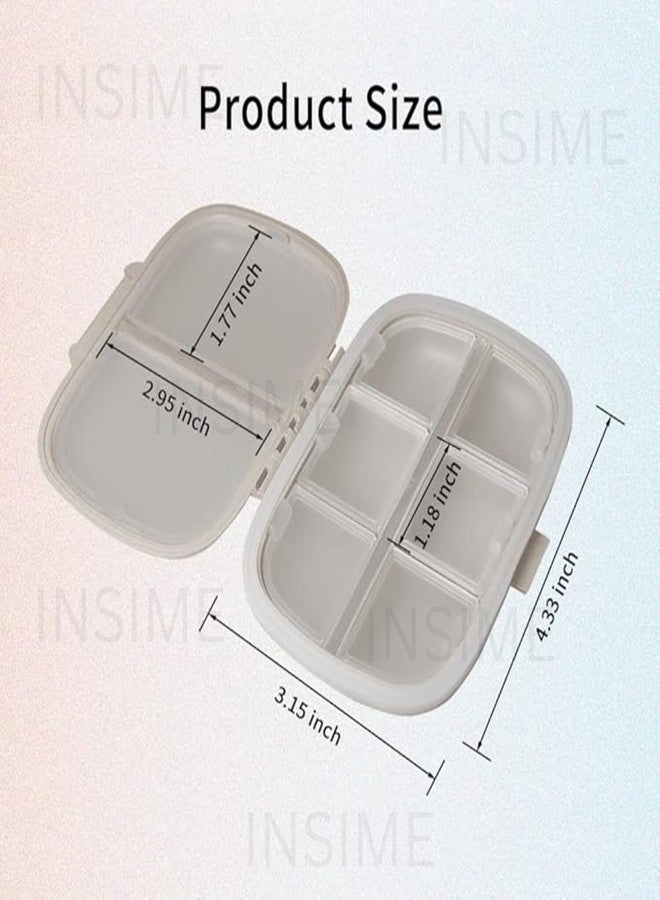 INSIME Medicine Box for Travel with 8 Compartments | Airtight Medicine Pill Organizer Box small Pocket Size 3 Times a day | Daily Weekly Tablets Box Organiser Home Daily Use - Image 2